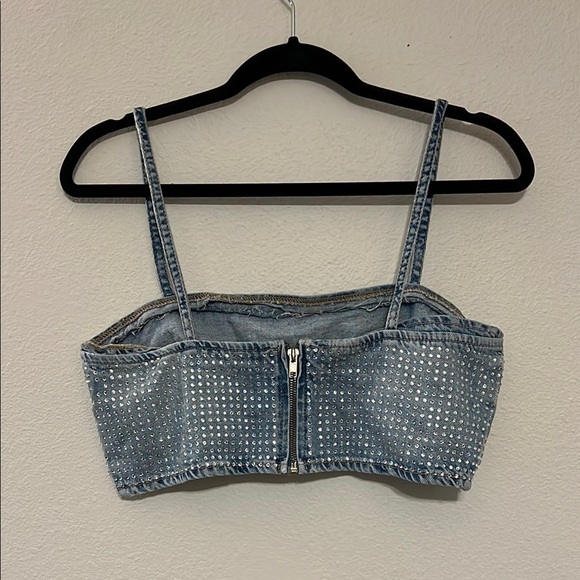 Zara Denim Studded Top - Picture 2 of 4